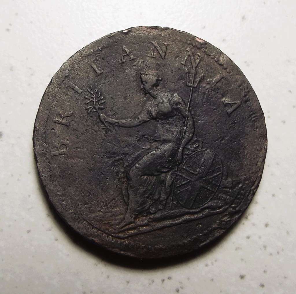 Rare Antique English King George lll Halfpenny 1807 Coin . Bust/ Britannia Royal