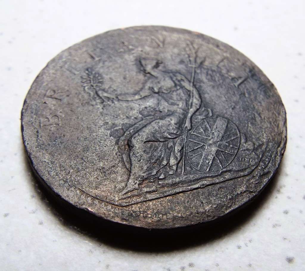 Rare Antique English King George lll Halfpenny 1807 Coin . Bust/ Britannia Royal