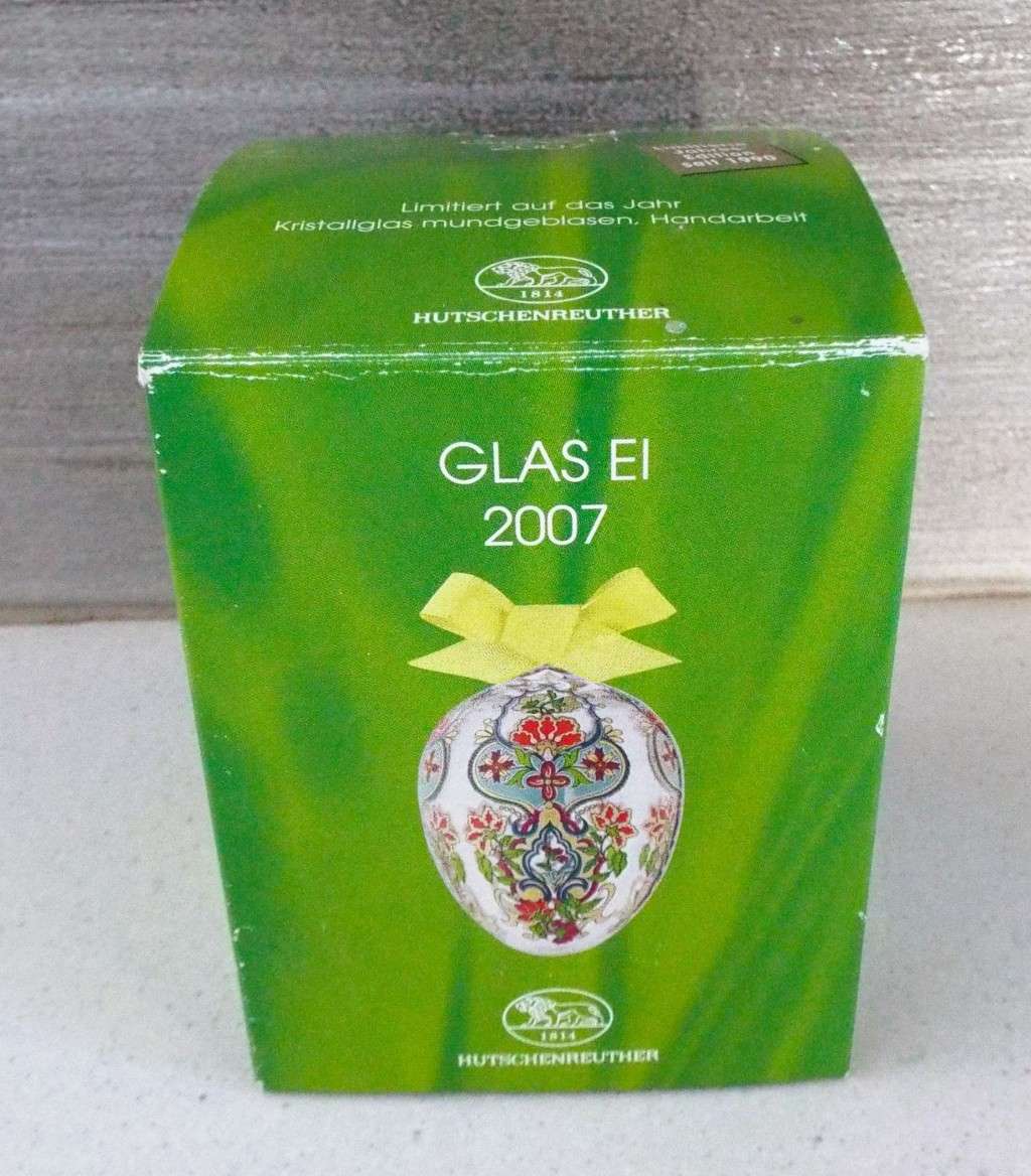 VTG Hutschenreuther Glass Crystal Egg Ornaments 2007 With Box