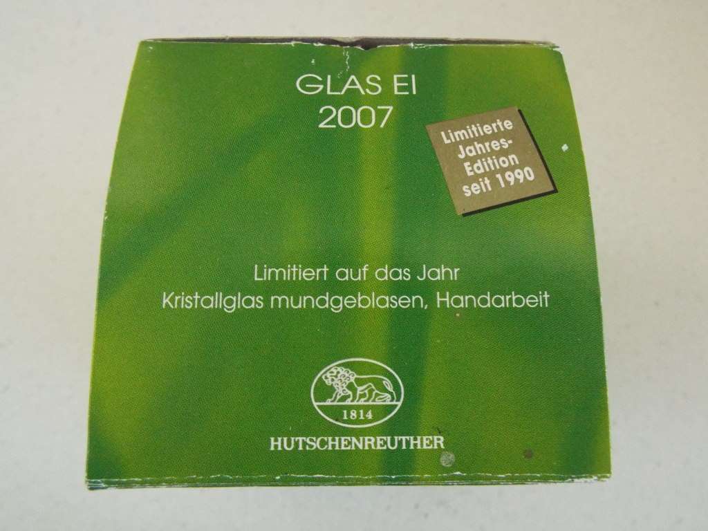 VTG Hutschenreuther Glass Crystal Egg Ornaments 2007 With Box