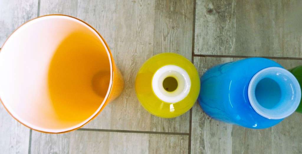 Nice retro vintage Murano Hand Blown Art Glass collection of 4 vases