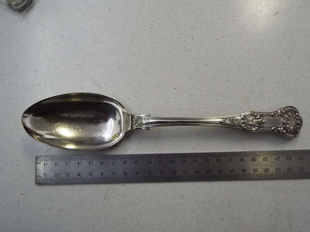 Antique English table spoons full of hallmarks