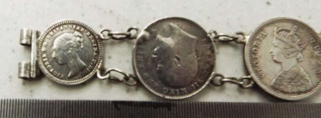 wow antique coin arm band with 9  silver coins