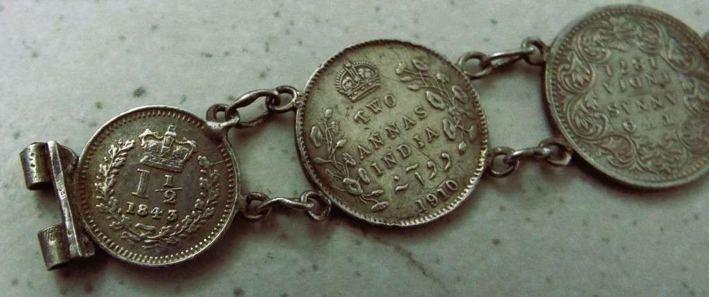wow antique coin arm band with 9  silver coins