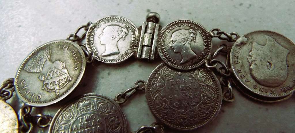 wow antique coin arm band with 9  silver coins