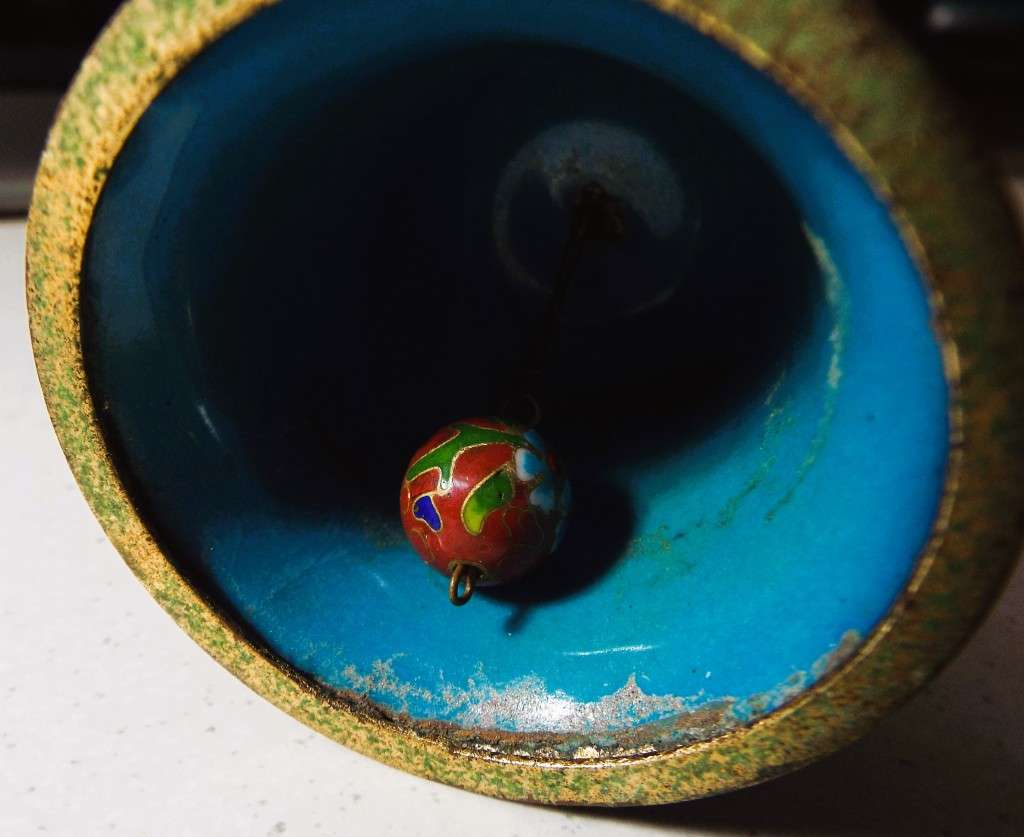 2 x 1930s Vintage Celluloid Japanese Figurine Geisha In Cart Pulled By Man Rickshaw and enamel bell