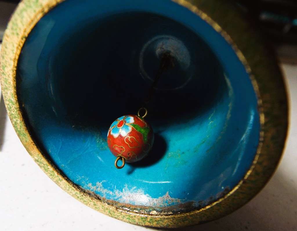 2 x 1930s Vintage Celluloid Japanese Figurine Geisha In Cart Pulled By Man Rickshaw and enamel bell