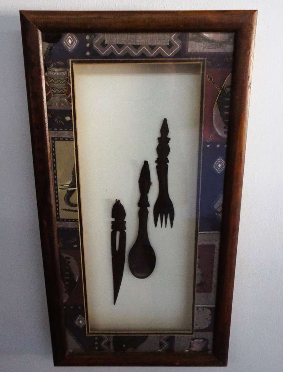 STUNNING!!! box  framed African art nice and big