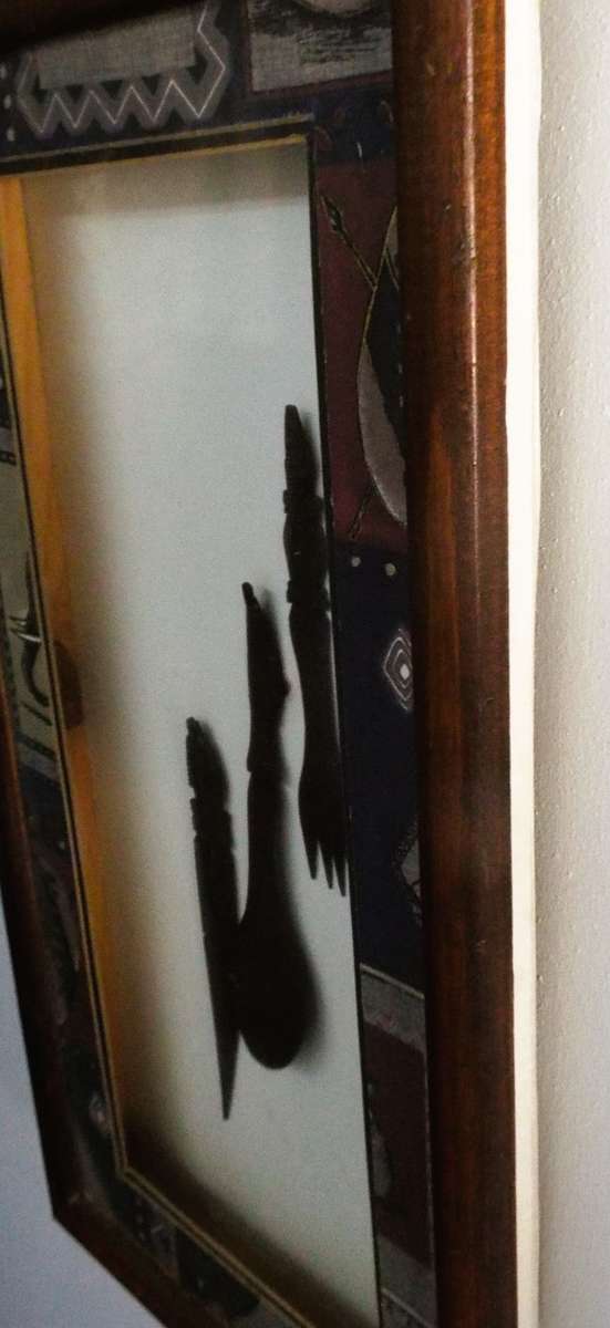 STUNNING!!! box  framed African art nice and big