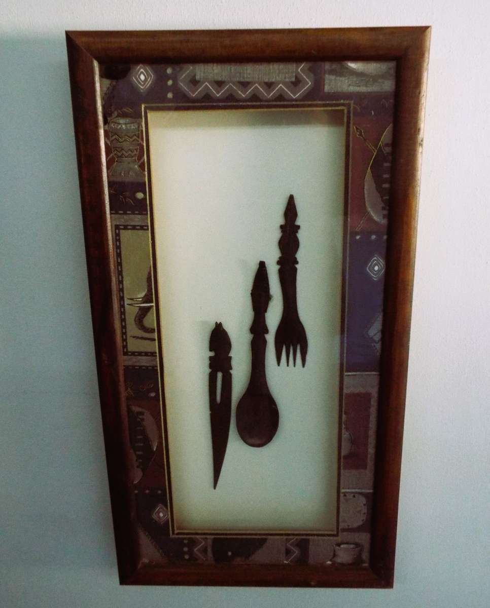 STUNNING!!! box  framed African art nice and big