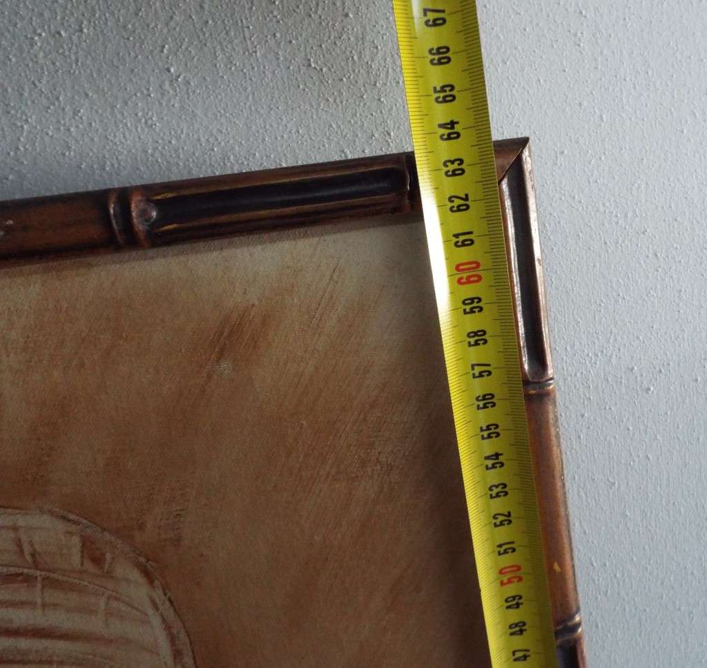 STUNNING!!!  framed oil Asian Man With A Pipe signed by artist