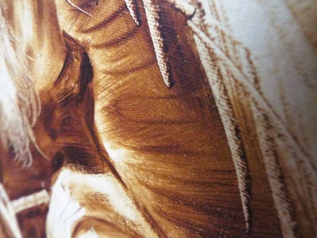 STUNNING!!!  framed oil Asian Man With A Pipe signed by artist