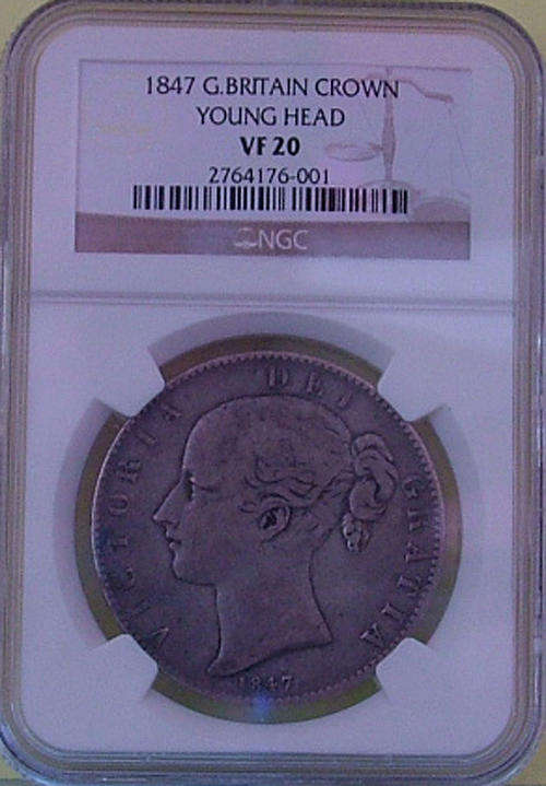 1847g britain silver crown ,=ngc graed=