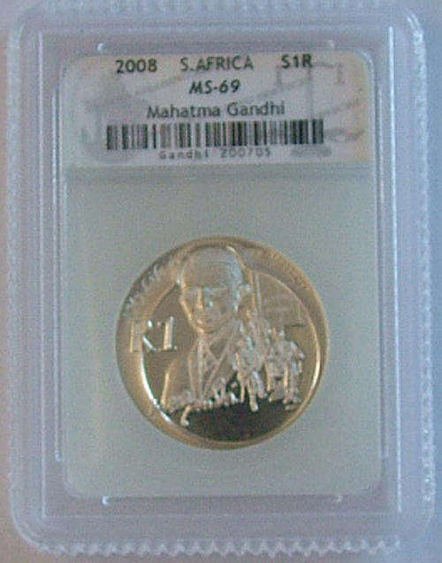 GANDHI MS 69 YES MS 69 NOT PROOF ,MS RARE IN MS