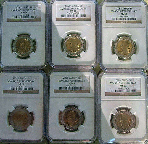 YES,,, SET OF 6 NGC GRADED 2008 MADIBA COINS,,,2008,,