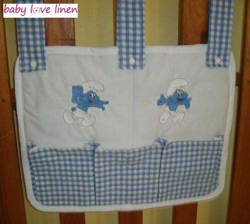 Embroidered Smurf Cot Organiser
