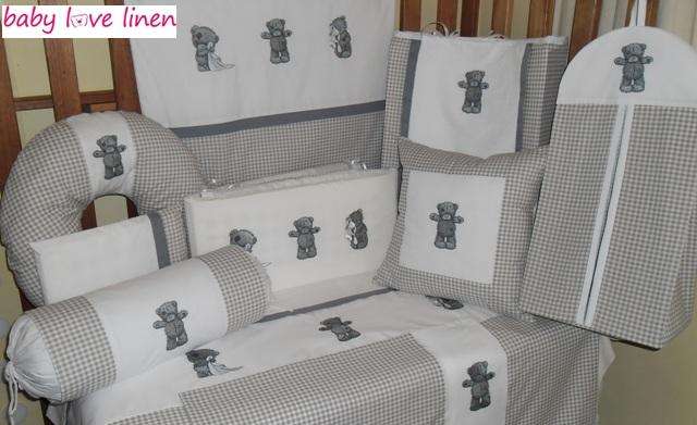 12 Pc Embroidered Tatty Teddy Baby Linen  **FULL SET **