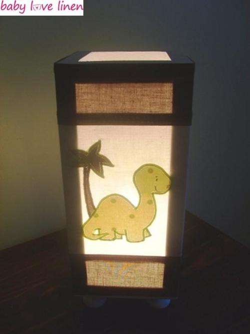 Appliqued "Little Dino"  Covered Lantern