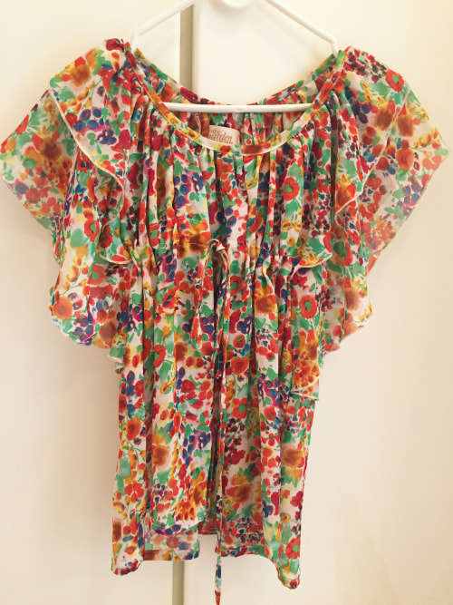 FLOWERS CHIFFON TOP STYLE IN