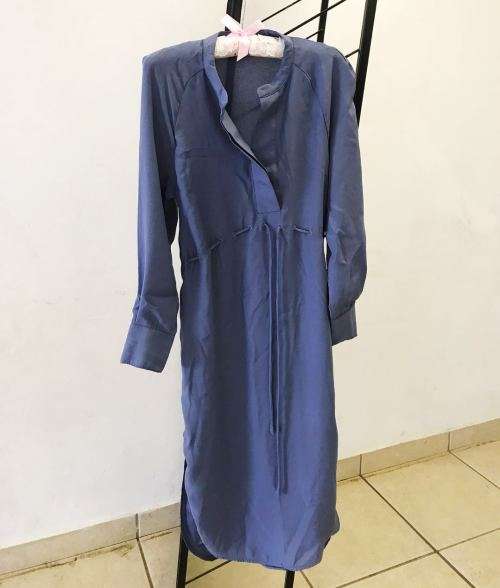 BLUE GREY ELEGANCE ONE-PIECE DRESSING XS