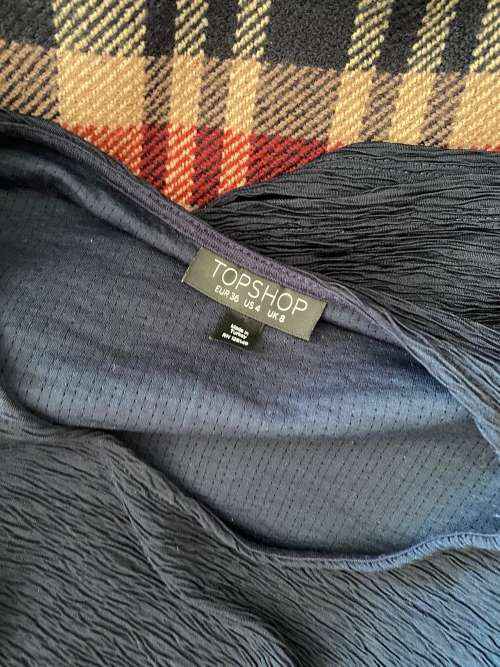 TOPSHOP WOMEN Blue Topping 3/4 sleeve EUR36 US4