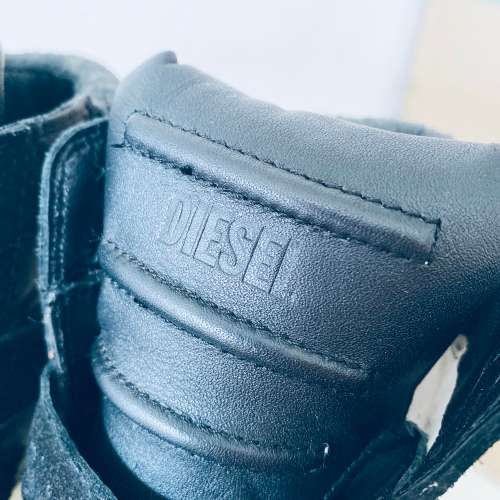 DIESEL BLACK LEATHER HIGH SPORTS SHOES WE ALLY W EUR35
