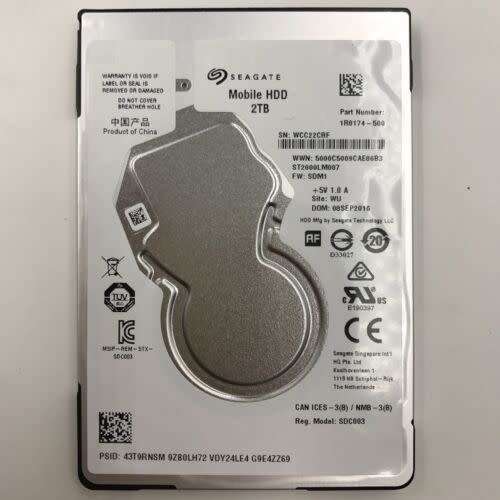 SEAGATE 2 TB LAPTOP HDD 2.5`