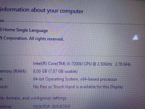 7TH Gen Core i5/8 Gig Ram/ 500 Gig HDD Dell 3567 Laptop