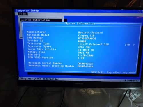 Entry Level HP Compaq 610 Laptop - Operates Perfect --- ONLY NEEDS A NEW SCREEN!