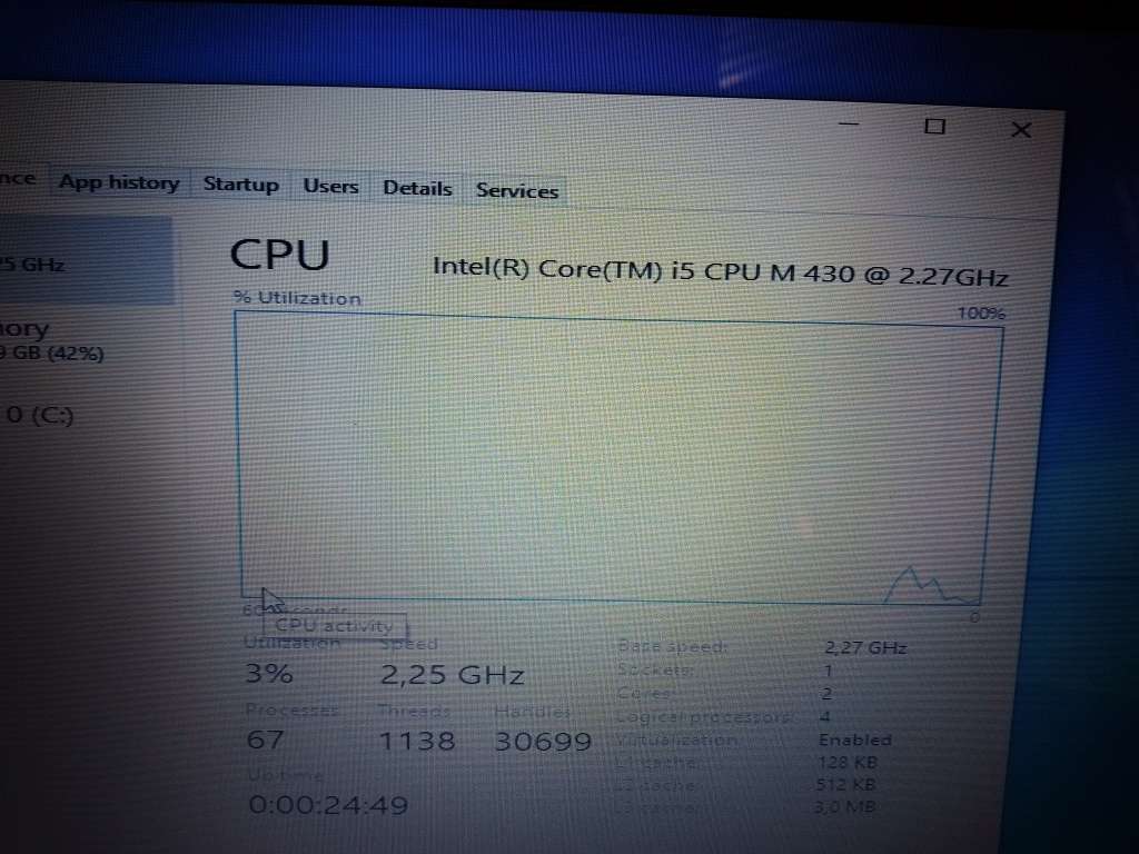 CORE i5 CPU/2 Gig Ram/500 Gig HDD --- TOSHIBA L650 LAPTOP