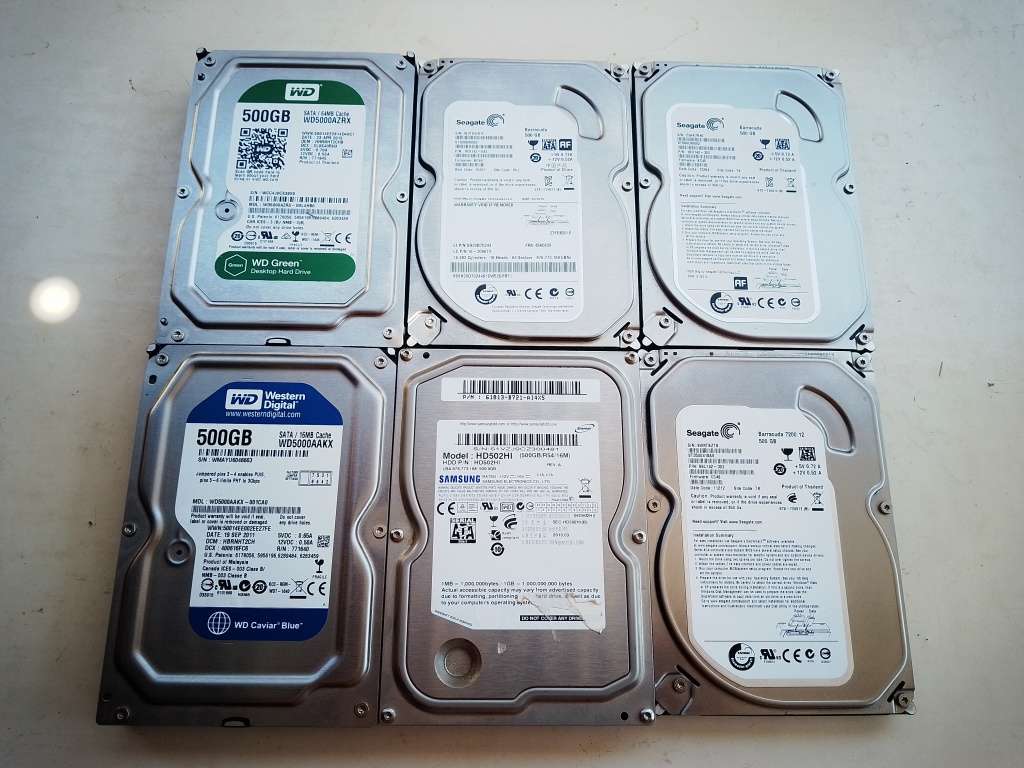 1 BID FOR ALL - 6X500 GIG DESKTOP HDD`S - TESTED & WORKING 100%