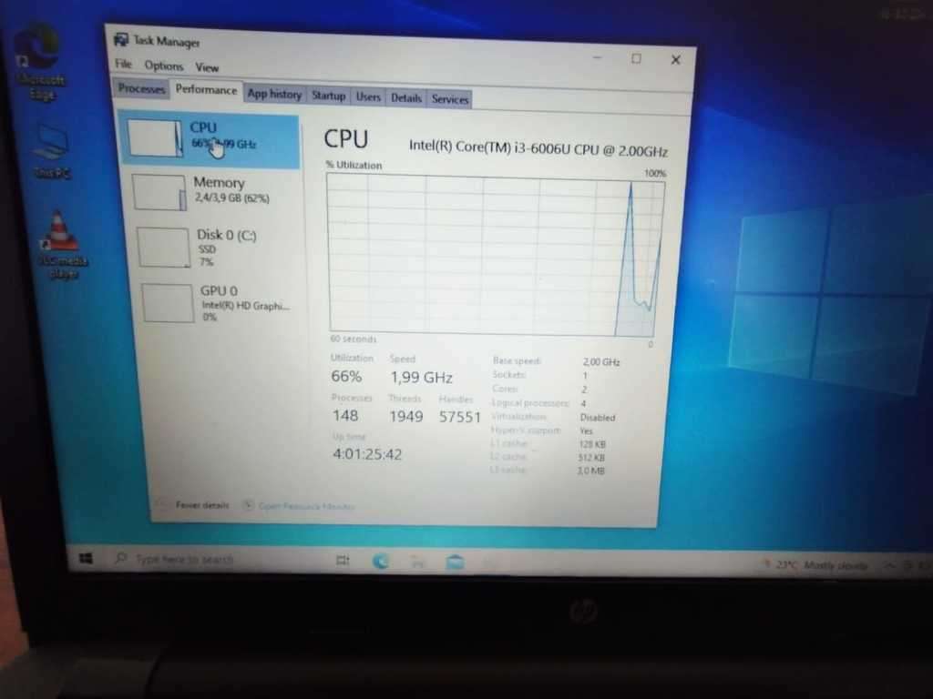 HP G250 G6 - 120 GIG SSD,4 GIG RAM, CORE i3 6006U CPU, INTEL 520 HD GFX -- BRAND NEW BATTERY