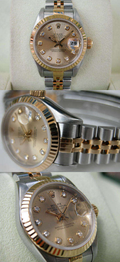 Rolex datejust 18 k ss ladies watch 26 mm case