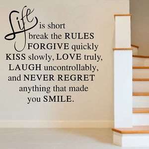 Life Is Short Love Quote Decal Wall Decor Sticker-local Stock -Cheap Shipping!!
