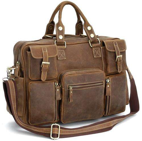 100% Real COWHIDE LEATHER Laptop Bag-For Sony,Apple,samsung ..ect-Courier Available-Great Gift!!