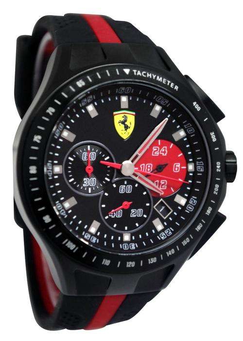Ferrari 0830023 Mens Watch-Scuderia Racing Black Red-Courier available!