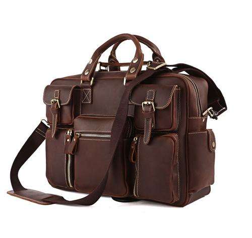 100% Real COWHIDE LEATHER Laptop Bag-For Sony,Apple,samsung ..ect-Courier Available-Great Gift!!