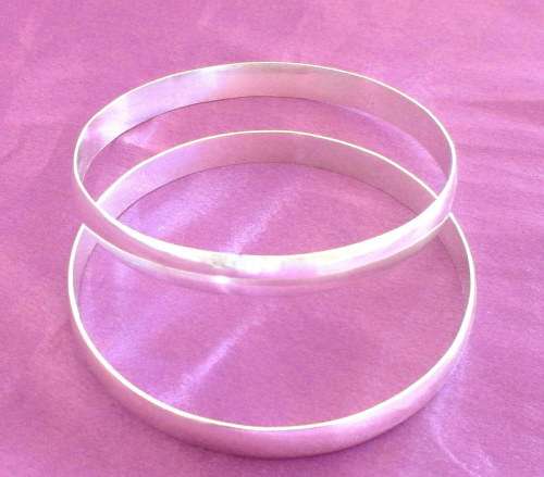 2 VINTAGE SILVER BANGLES--Total weight 38 Gram