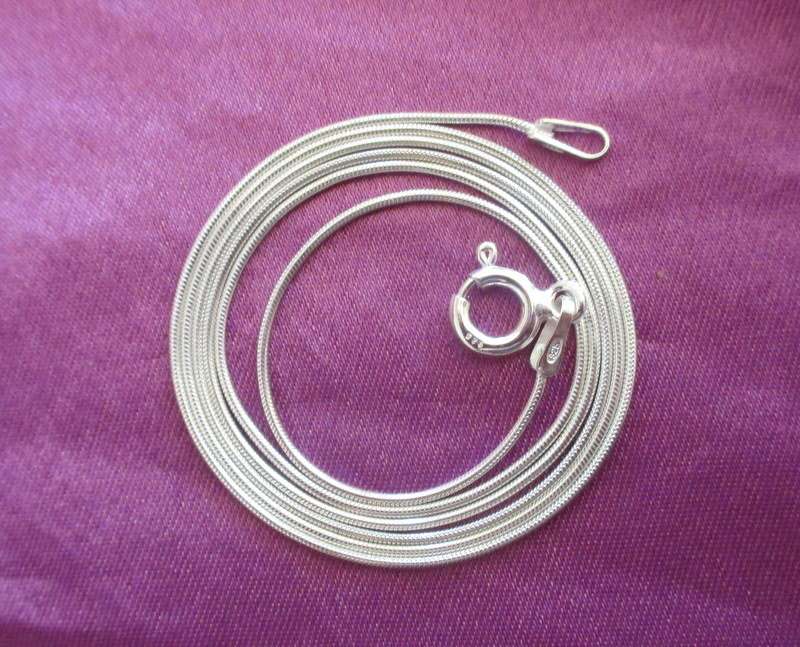 A SOLID SILVER SNAKE CHAIN---45cm----NEW