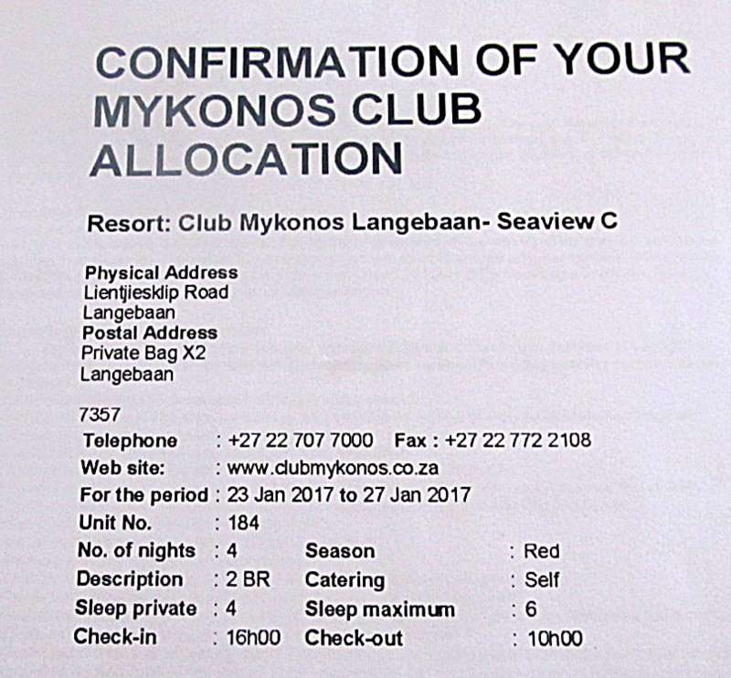 A MIDWEEK AT MYKONOS WESTERN CAPE--6 SLEEPER---23rd to 27th JANUARY--BUY NOW