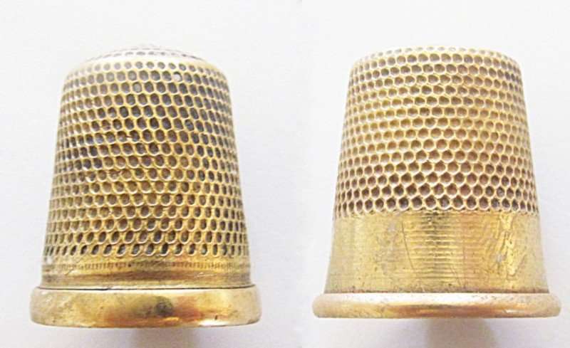 2 VINTAGE BRASS THIMBLES