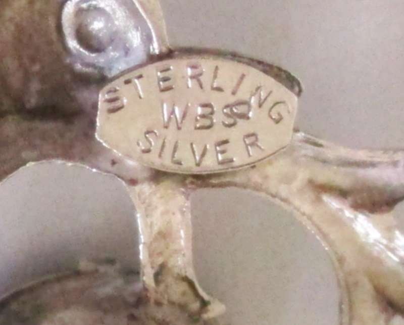 A VINTAGE STERLING SILVER  AND AMETHYST SCOTTISH STAG BROOCH BY WBS--WARD BROS.