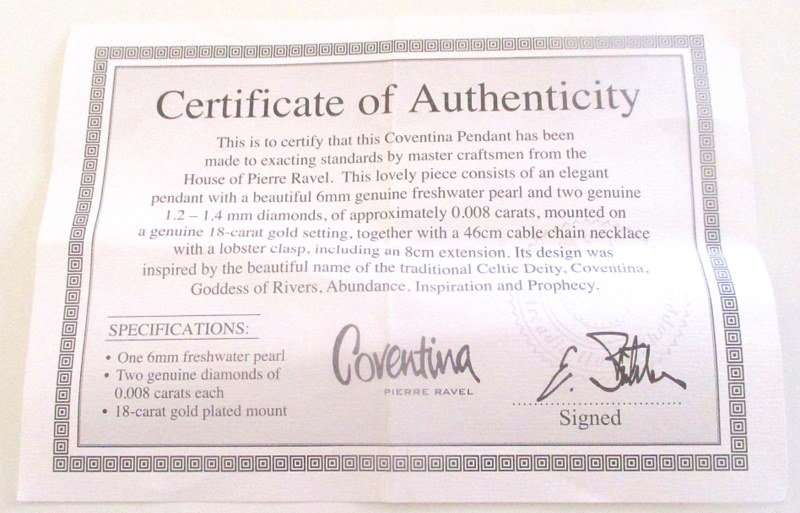 A GENUINE DIAMOND AND FRESHWATER PEARL PENDANT 18ct GOLD PLATE SETTING AND CHAIN-CERTIFIED