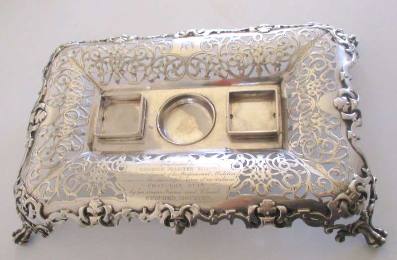 FOR USER PATI ONLY----A HALLMARKED SILVER INKWELL