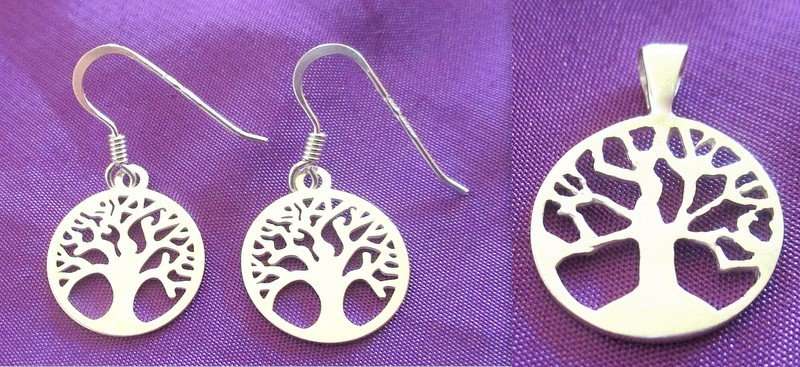 A SMALL TREE OF LIFE PENDANT AND EARRINGS--OPPORTUNITY TO WIN BOTH FOR ONE BID -NEW