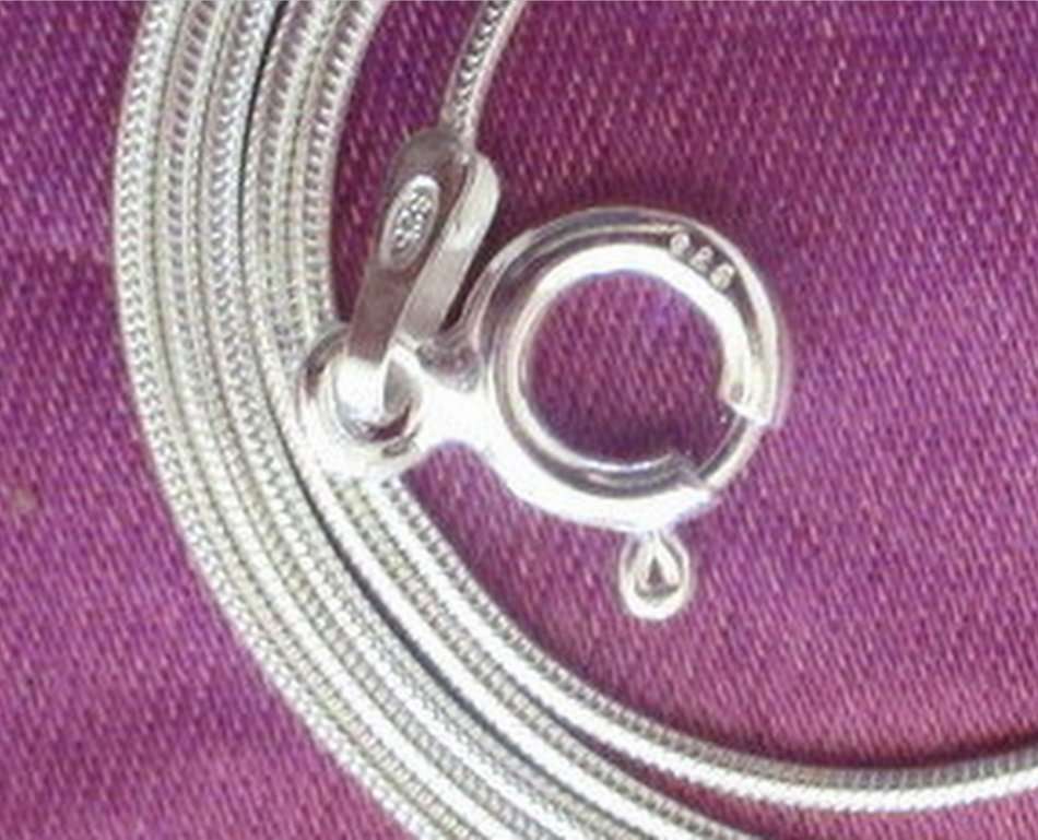 A SOLID SILVER SNAKE CHAIN---45cm----NEW