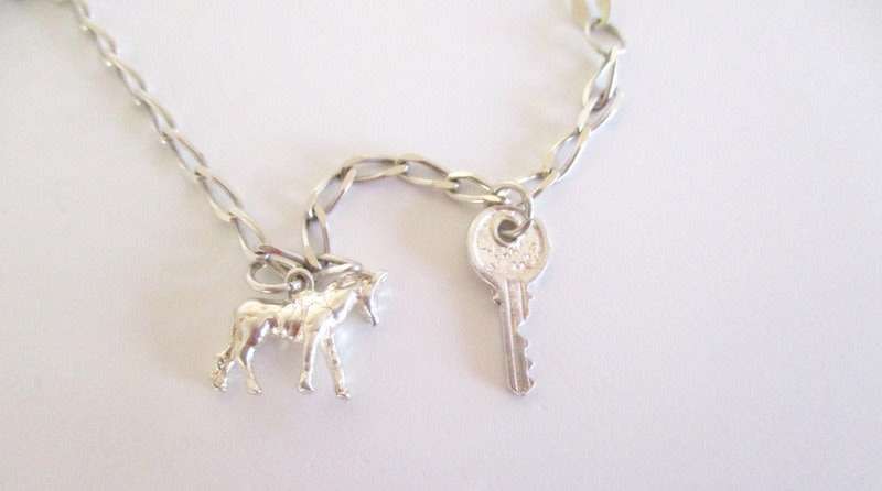 A SOLID SILVER CHARM BRACELET