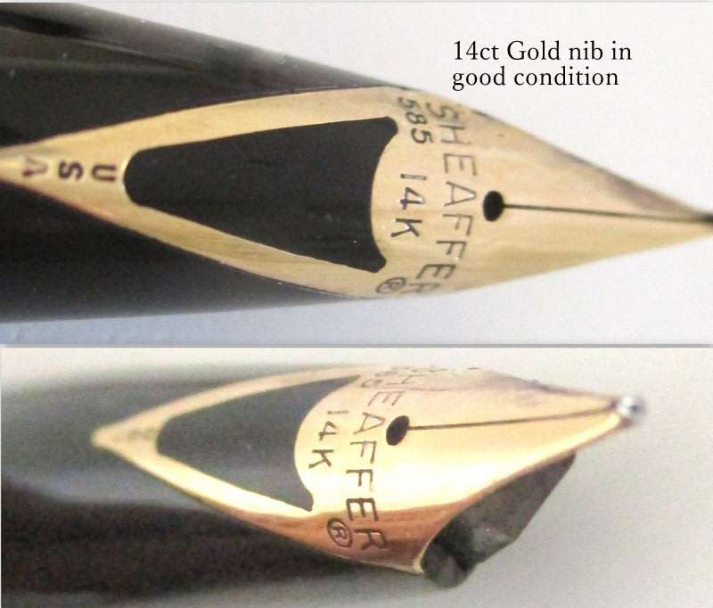 A SHEAFFER FOUNTAIN PEN WITH A 14ct GOLD NIB AND GOLD PLATED COVER