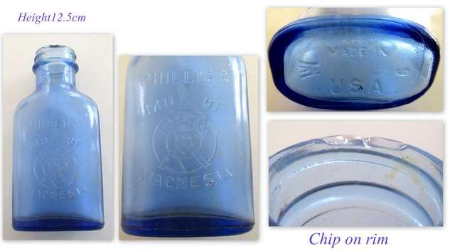 4 MILK OF MAGNESIA BOTTLES--USA AND OTHERS