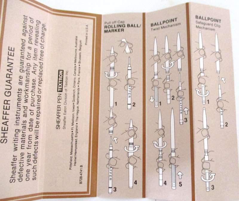 A SHEAFFER PEN AND PENCIL SET STAMPED GOLD ELECTROPLATE